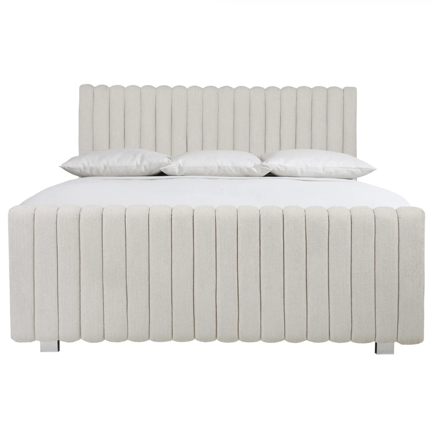 Bernhardt Silhouette Collection Cream Channeled Upholstered Panel Bed ~ Available in Queen And King Sizes - Image 3