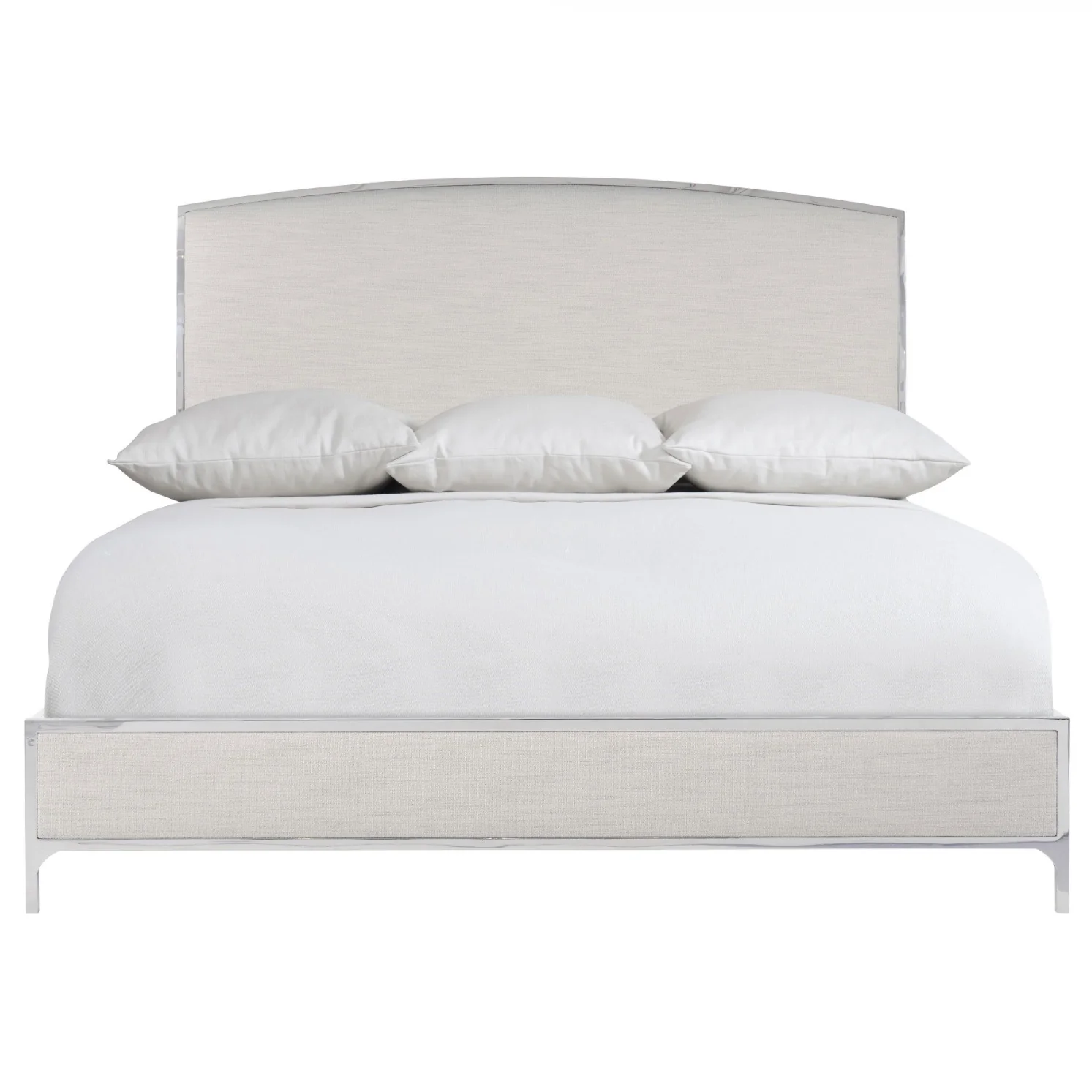 Bernhardt Silhouette Collection Cream Upholstered Panel King Size Bed - Image 3
