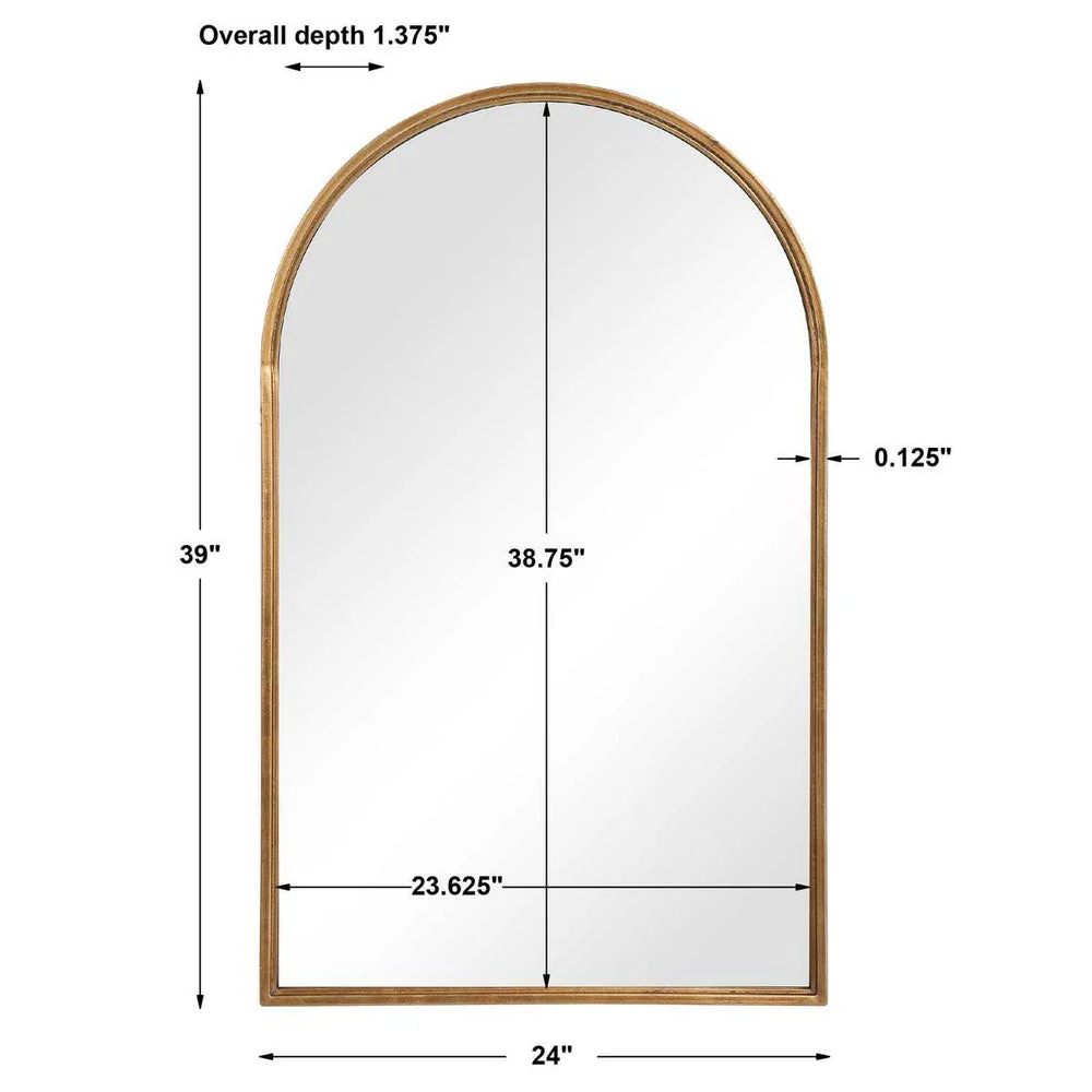 Casa Bella Living Antique Gold Leaf Arch Mirror - Image 4