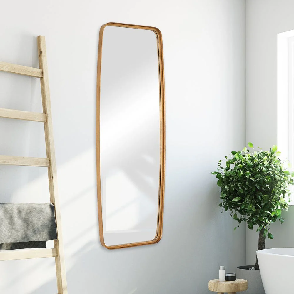 Casa Bella Living Tall Gold Leaf Mirror With Rounded Corners - Image 4