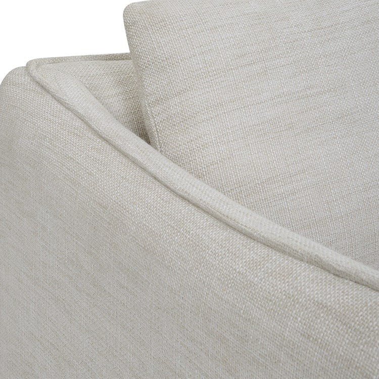 Uttermost Corben White Linen Swivel Armchair - Image 8