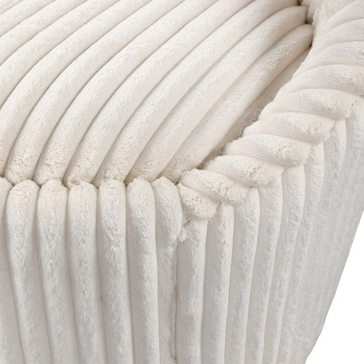 Uttermost Crue Luxurious Fluted Ivory Chenille Swivel Chair - Image 7