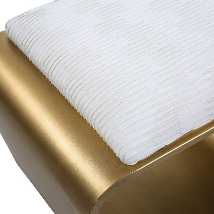 Uttermost Hoop Contemporary Gold Metal Bench - Image 5
