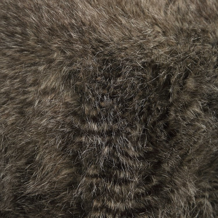Uttermost Jayna Plush Chocolate Faux Fur  Round Ottoman - Image 4