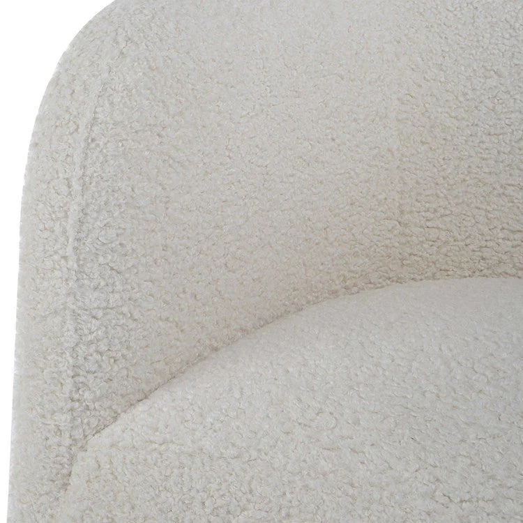 Uttermost Jacobsen Off-White Faux Shearling Barrel Accent Chair - Image 9
