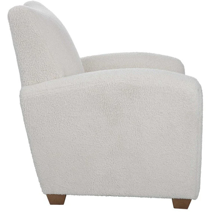 Uttermost Teddy Off-White Faux Shearling Accent Chair - Image 4