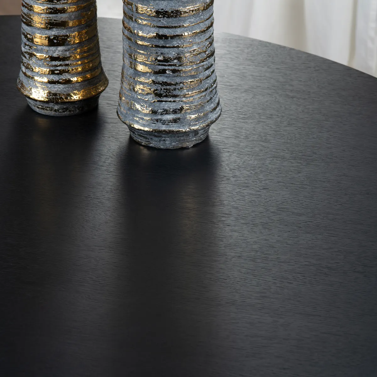 Crestview Collection Wyndham Round Black Wood Dining Table - Image 3