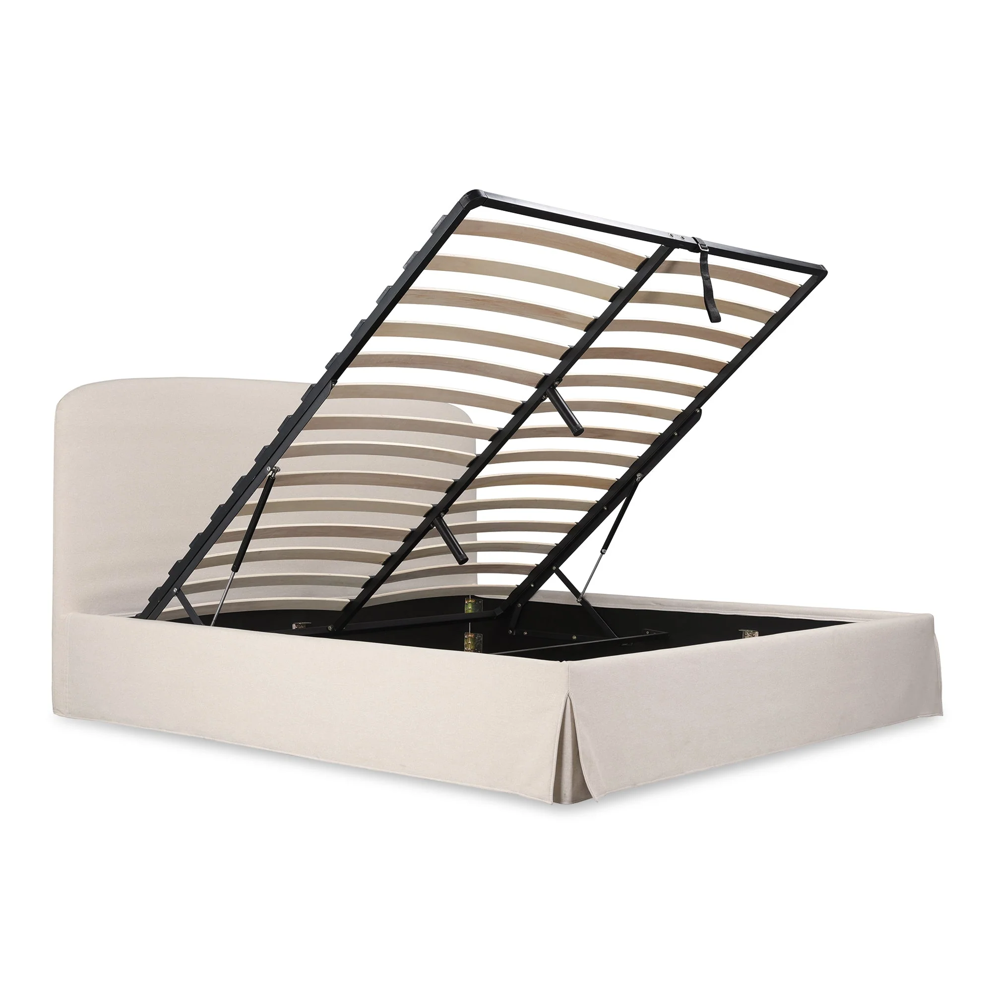 Moe's Home Collection Cream Joan King Bed With Storage - Image 11