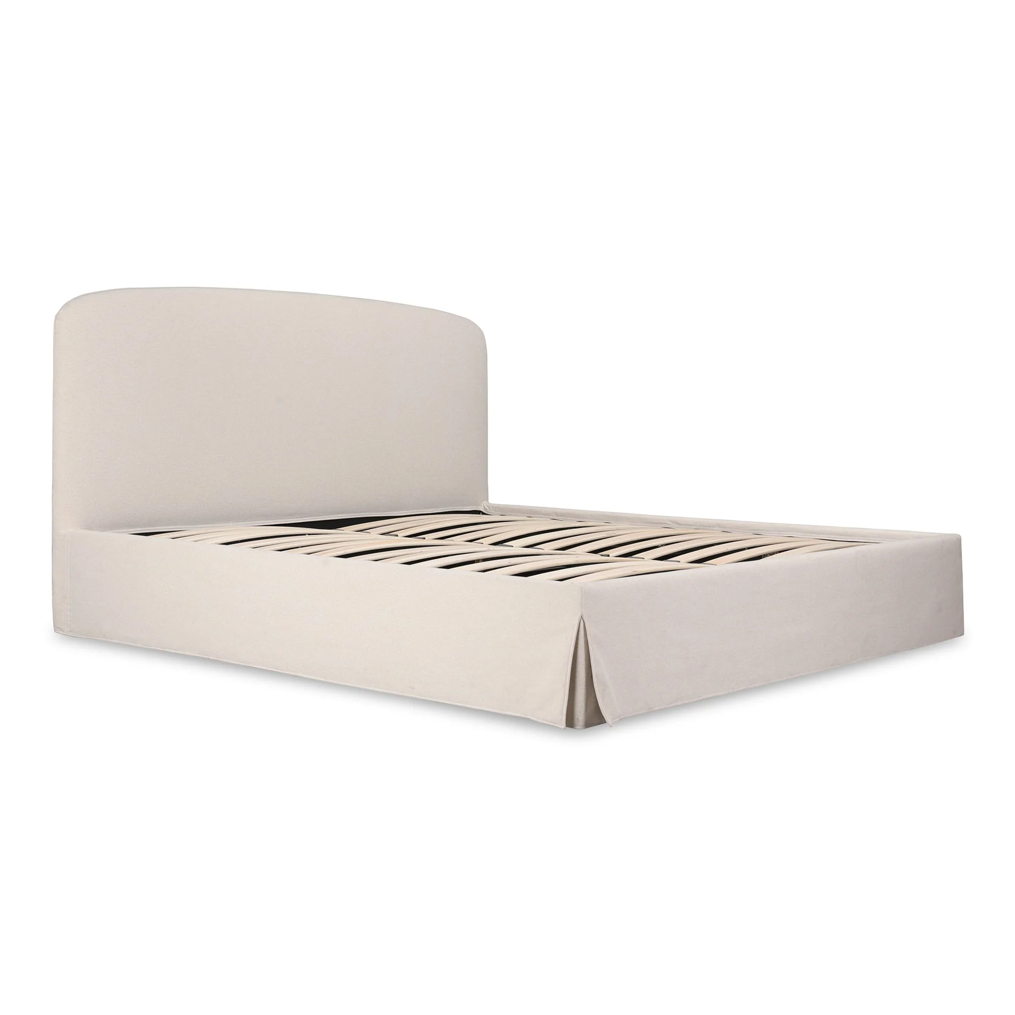 Moe's Home Collection Cream Joan King Bed With Storage - Image 4