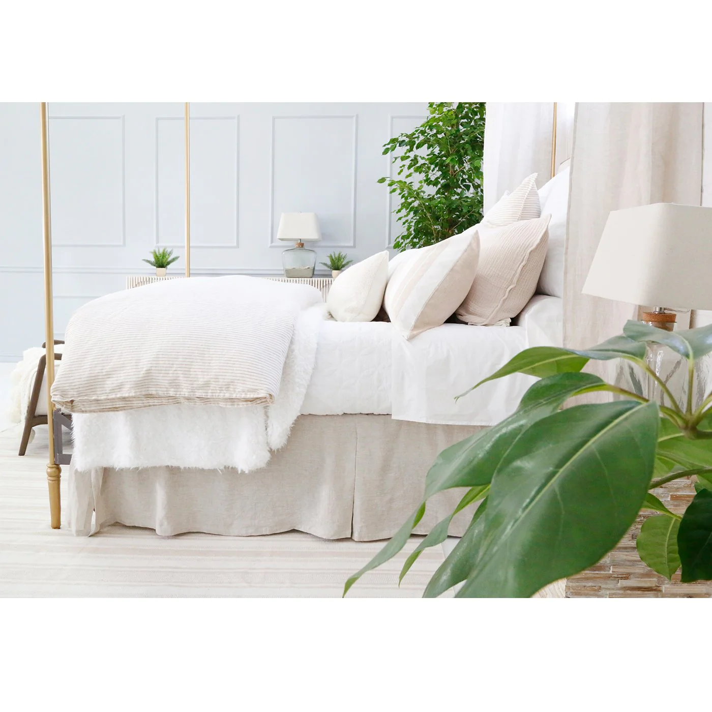 Pom Pom at Home Pleated Flax Linen Bedskirt ~ Available in Twin, Queen and King Sizes - Image 3