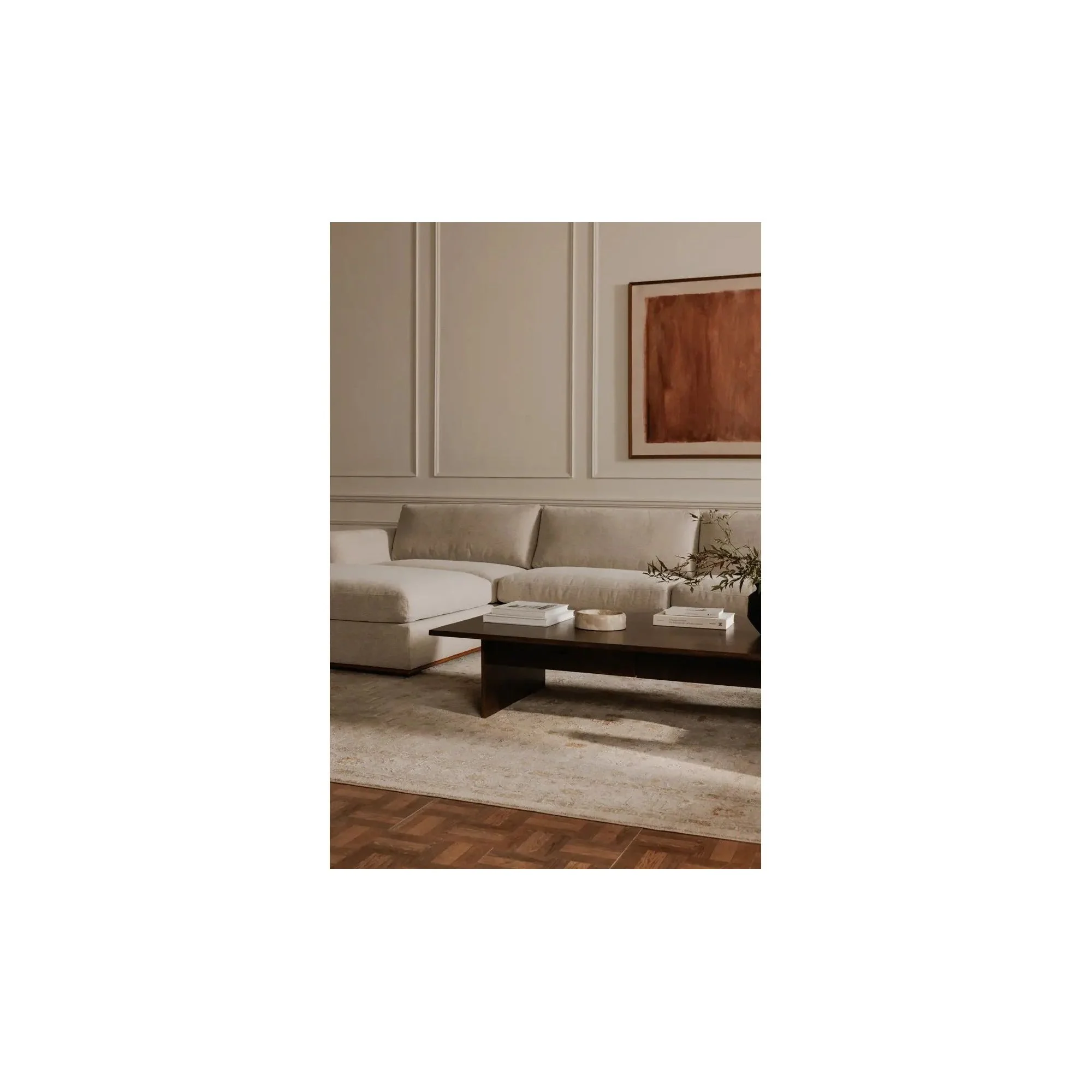Moe’s Home Rue Flecked Grey Ottoman - Image 3