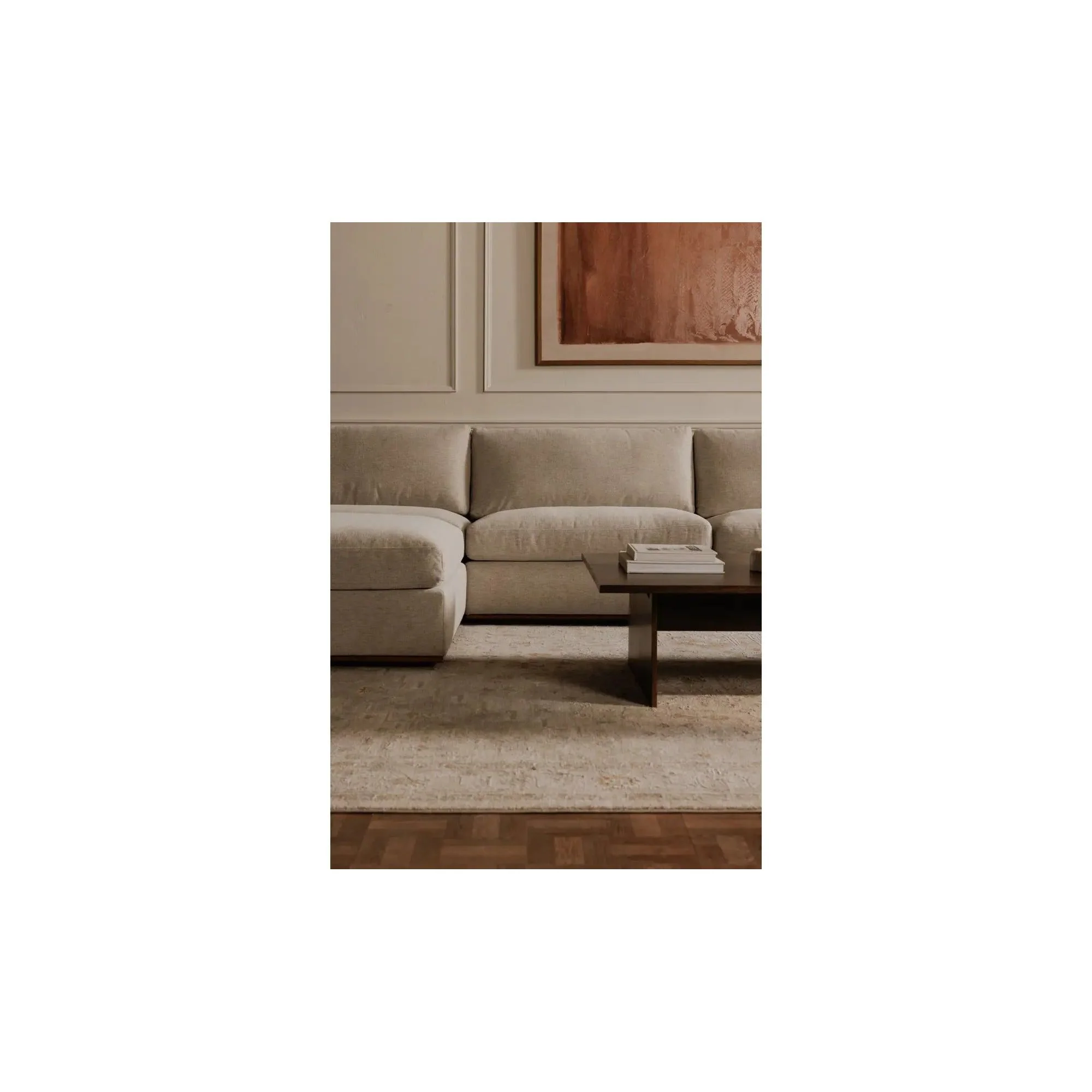 Moe’s Home Rue Flecked Grey Ottoman - Image 4