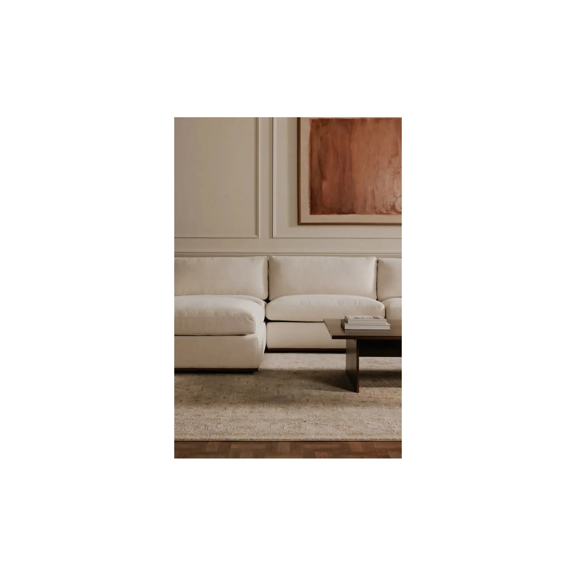 Moe’s Home Rue Off White Ottoman - Image 5