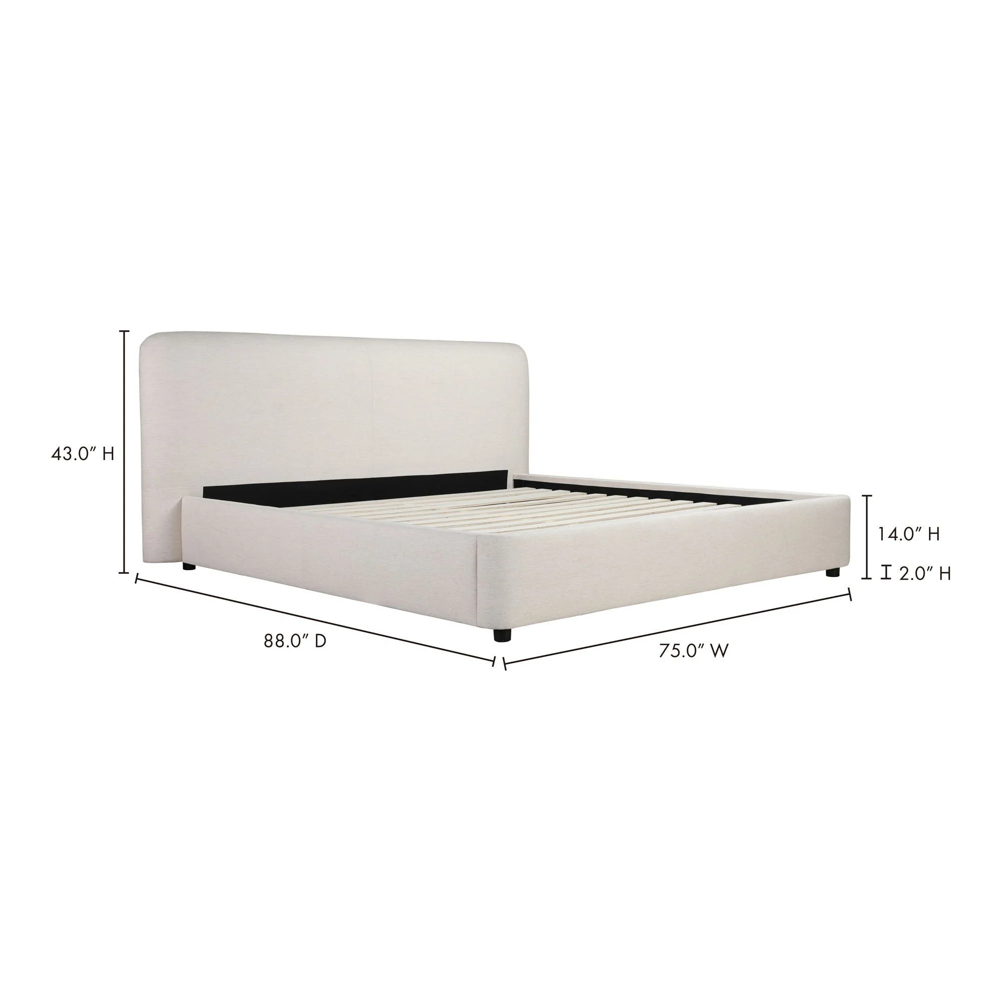 Moe's Home Collection Samara Cream Queen Bed - Image 6