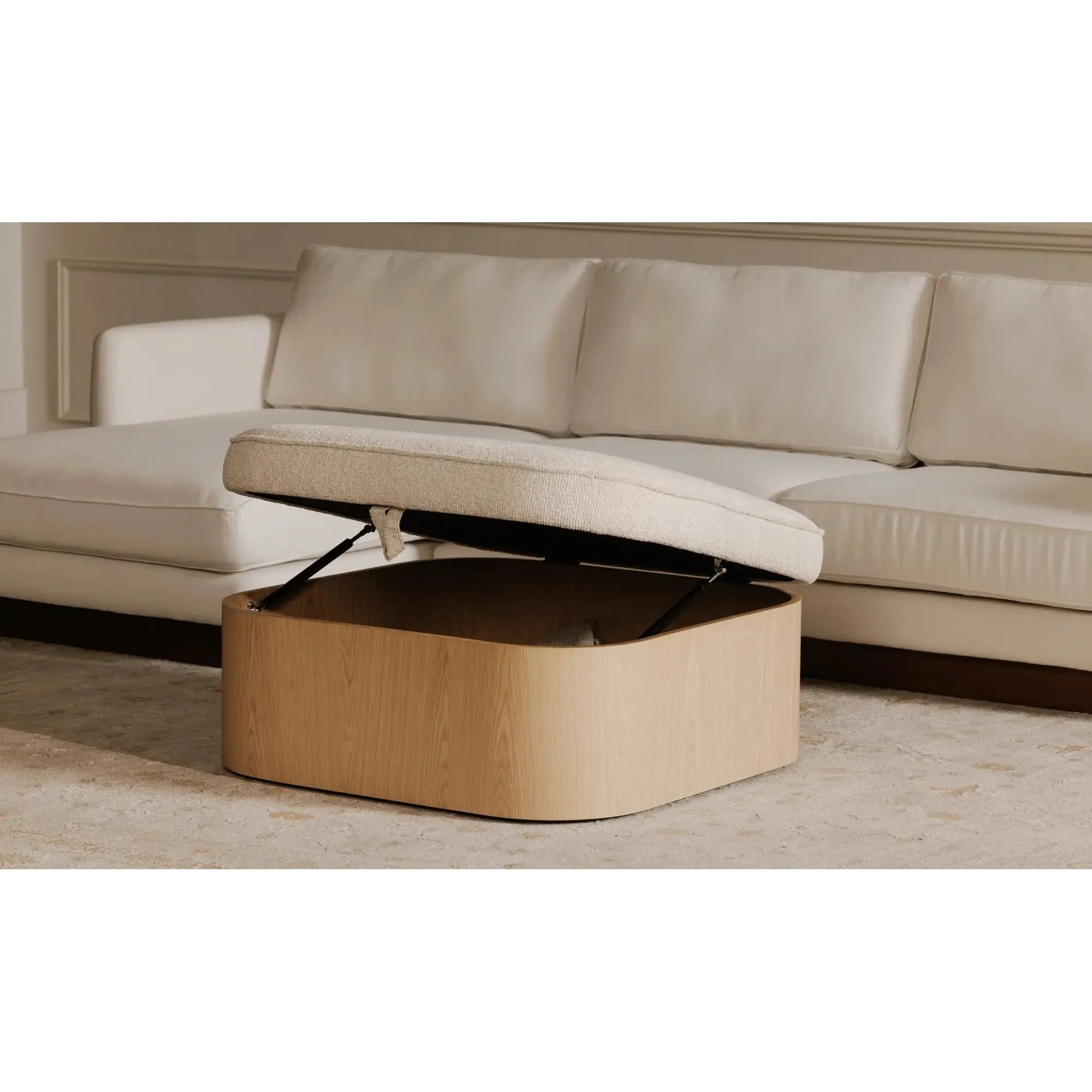 Moe’s Home Collection Sonny Flecked Oatmeal Storage Ottoman - Image 4