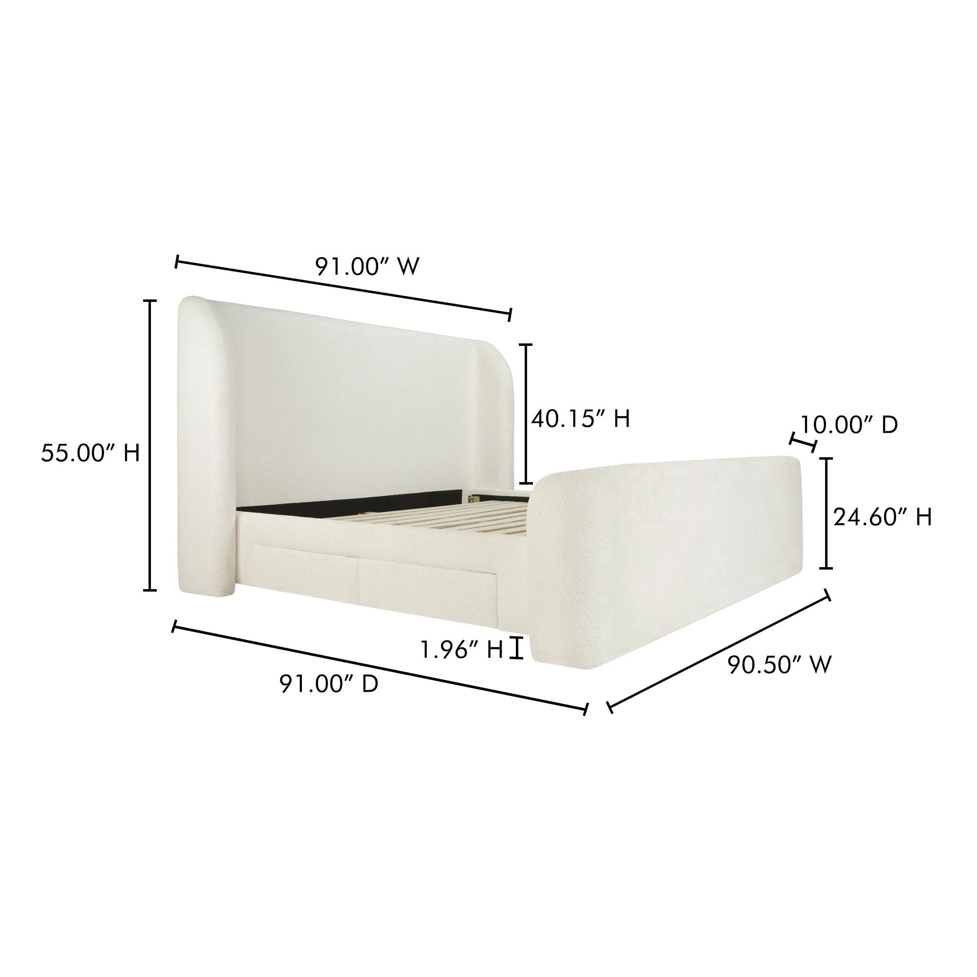 Moe's Home Collection Sophia Cream King Bed - Image 16