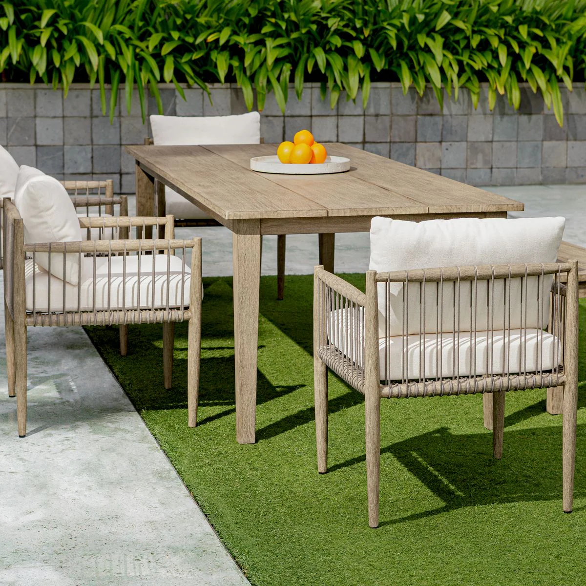 Uttermost Forsyth Weathered Dark Grey Mahogany Outdoor Dining Table - Image 4
