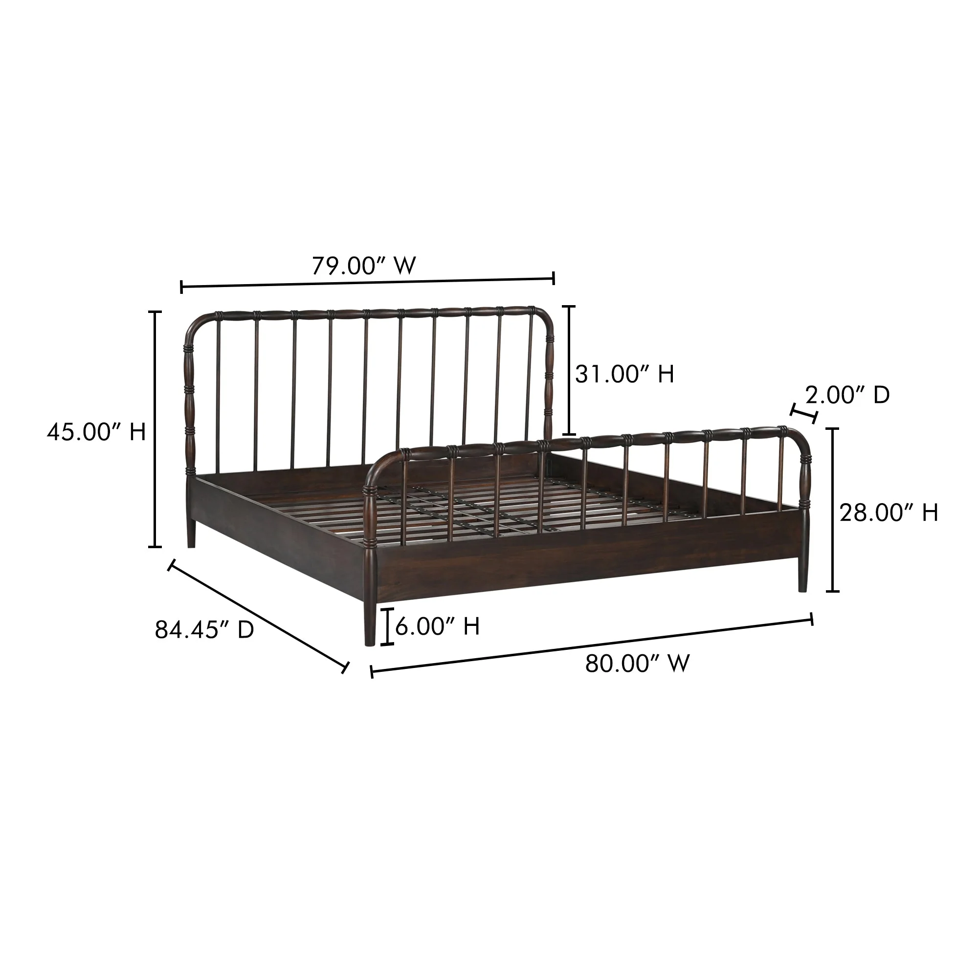 Moe's Home Collection Vivian Brown King Bed - Image 16