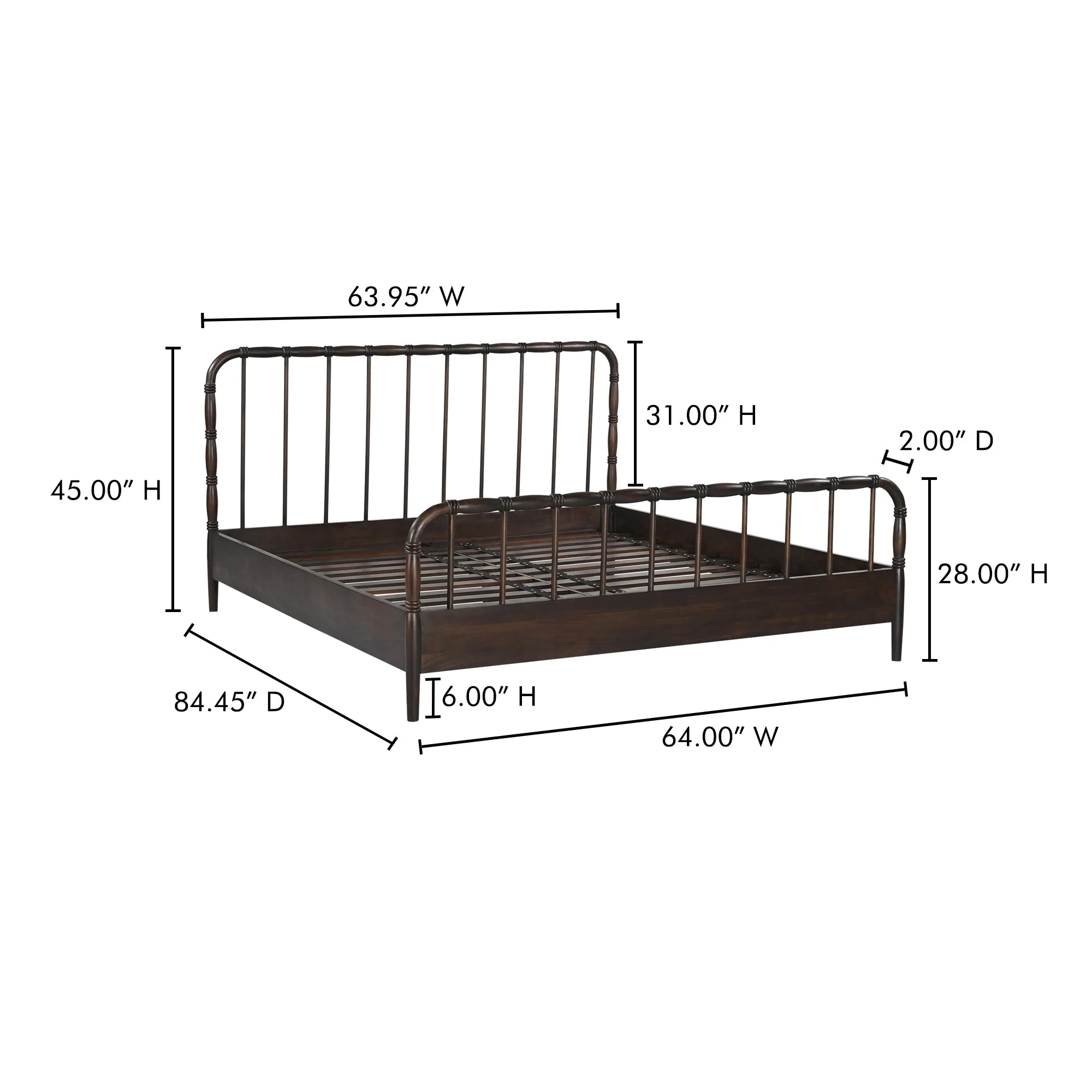 Moe's Home Collection Vivian Brown Queen Bed - Image 16